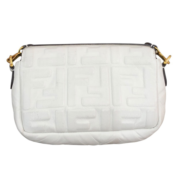 フェンディ FENDI バゲット･スモール 8BS017 ホワイト/ゴールド金具 レザー レディース ショルダーバッグ