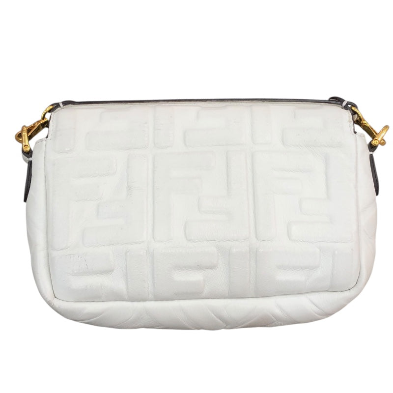 フェンディ FENDI バゲット･スモール 8BS017 ホワイト/ゴールド金具 レザー レディース ショルダーバッグ