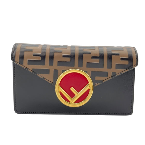 フェンディ FENDI エフイズベルトバッグ 8BM005 ブラウンxブラック レザー レディース ショルダーバッグ