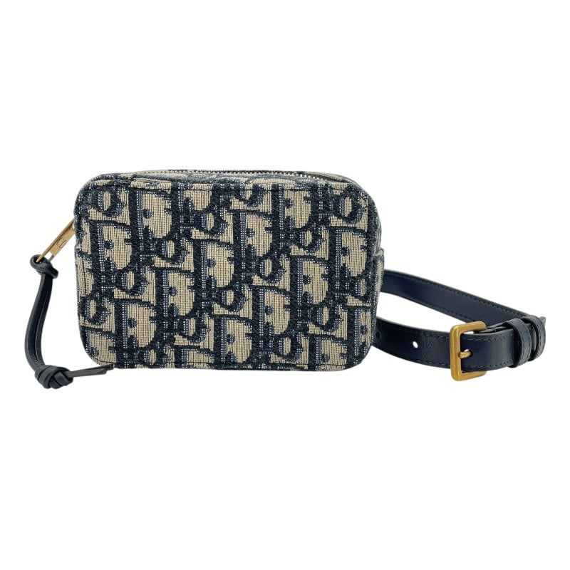 クリスチャン・ディオール Christian Dior ベルトポーチ ネイビー オブリークジャガード レディース ポーチ