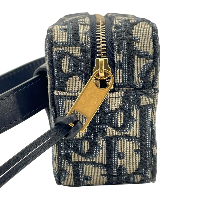 クリスチャン・ディオール Christian Dior ベルトポーチ ネイビー オブリークジャガード レディース ポーチ