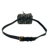 クリスチャン・ディオール Christian Dior ベルトポーチ ネイビー オブリークジャガード レディース ポーチ