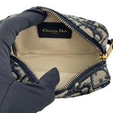 クリスチャン・ディオール Christian Dior ベルトポーチ ネイビー オブリークジャガード レディース ポーチ