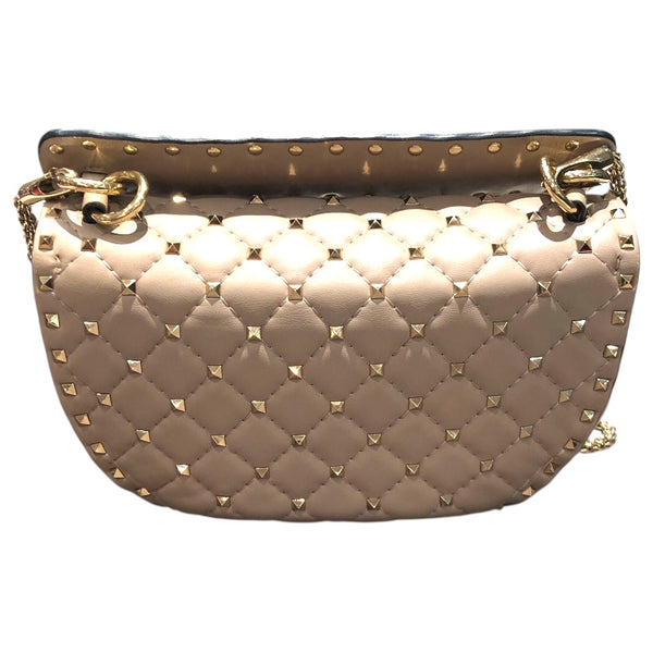 ヴァレンティノ VALENTINO ロックスタッズ　２Wayバッグ グレージュ/ゴールド金具 レザー レディース ショルダーバッグ