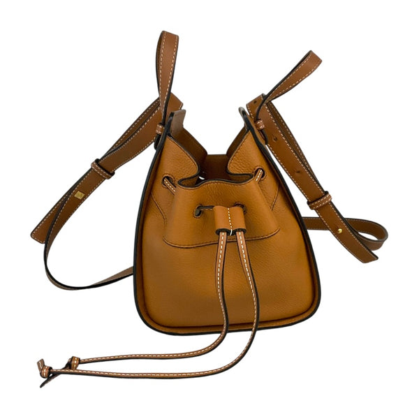 ロエベ LOEWE ハンモック　ドローストリングス　ミニ 314.12.V07 ブラウン レザー レディース ショルダーバッグ