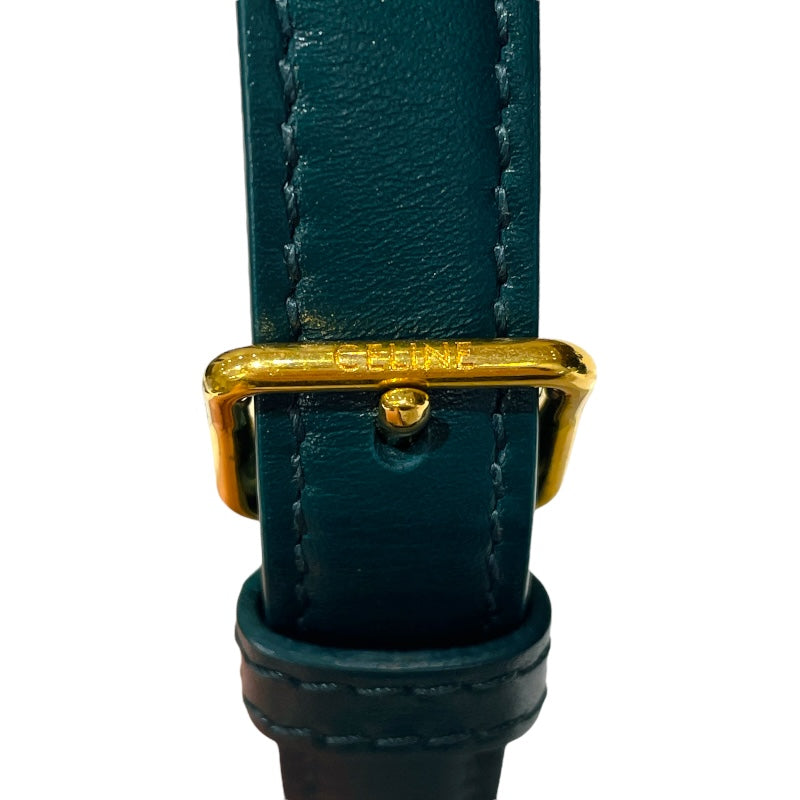 セリーヌ CELINE クレシー スモール 191363 グリーン×ゴールド金具 カーフスキン レディース ショルダーバッグ