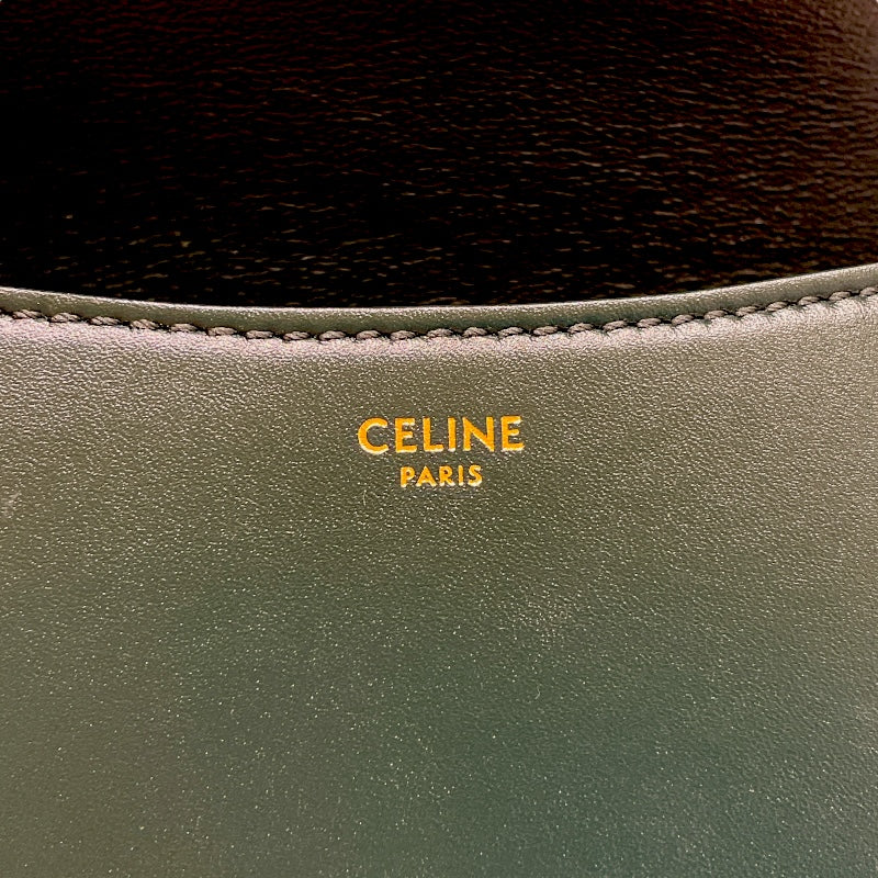 セリーヌ CELINE クレシー スモール 191363 グリーン×ゴールド金具 カーフスキン レディース ショルダーバッグ