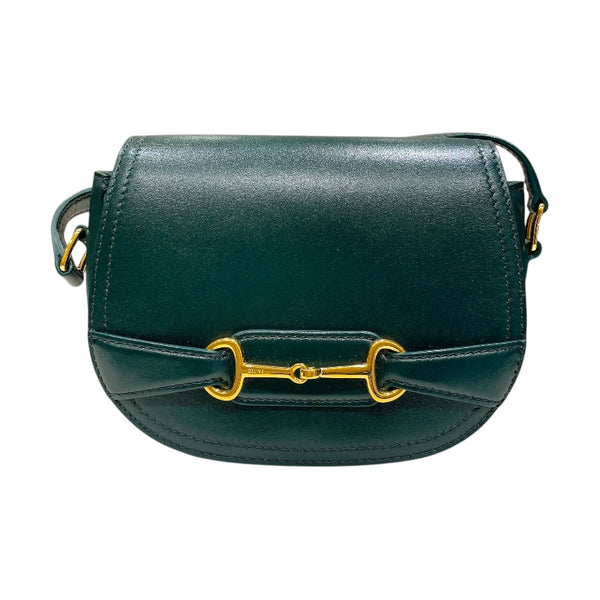 セリーヌ CELINE クレシー スモール 191363 グリーン×ゴールド金具 カーフスキン レディース ショルダーバッグ
