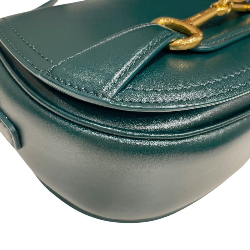 セリーヌ CELINE クレシー スモール 191363 グリーン×ゴールド金具 カーフスキン レディース ショルダーバッグ