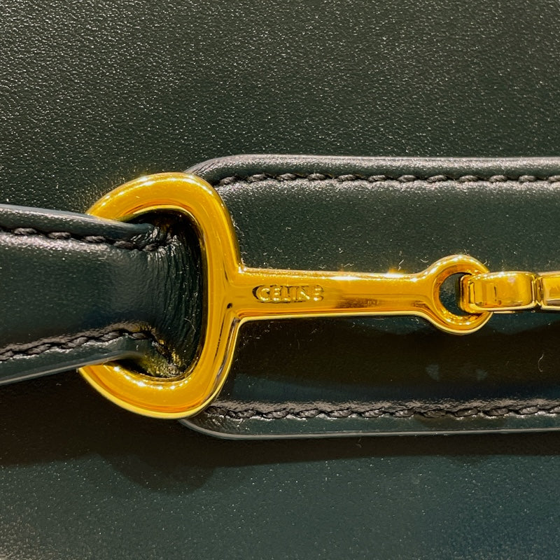 セリーヌ CELINE クレシー スモール 191363 グリーン×ゴールド金具 カーフスキン レディース ショルダーバッグ