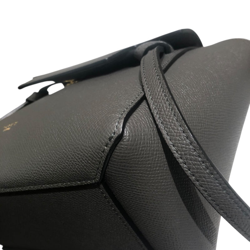 セリーヌ CELINE ベルトバッグナノ 189003 グレー ドラムドカーフ レディース ハンドバッグ