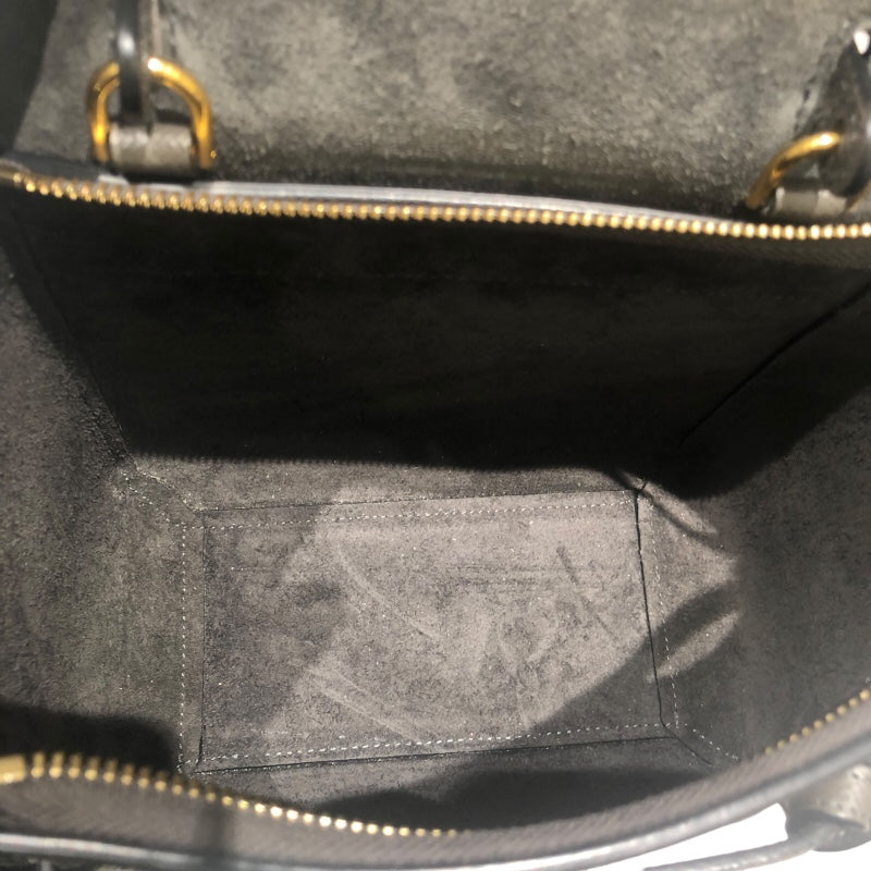 セリーヌ CELINE ベルトバッグナノ 189003 グレー ドラムドカーフ レディース ハンドバッグ