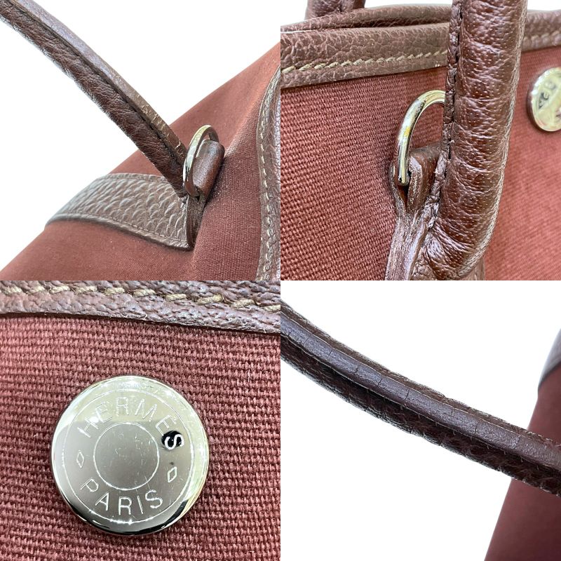 エルメス HERMES ガーデンパーティTPM □J刻印 ブラウン シルバー金具 トワル・ブッフル レディース トートバッグ