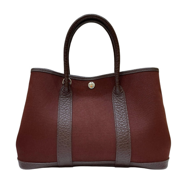 エルメス HERMES ガーデンパーティTPM □J刻印 ブラウン シルバー金具 トワル・ブッフル レディース トートバッグ