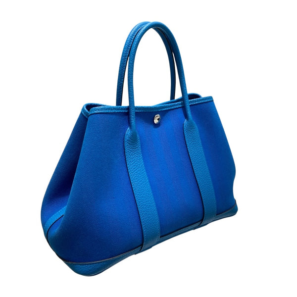 エルメス HERMES ガーデンパーティTPM Z刻印 ブルーザンジバル トワル・ネゴンダ レディース トートバッグ
