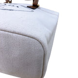 プラダ PRADA ロゴトートバッグ 1BG356 アイボリー/ブラウンGD金具 キャンバス/レザー レディース トートバッグ