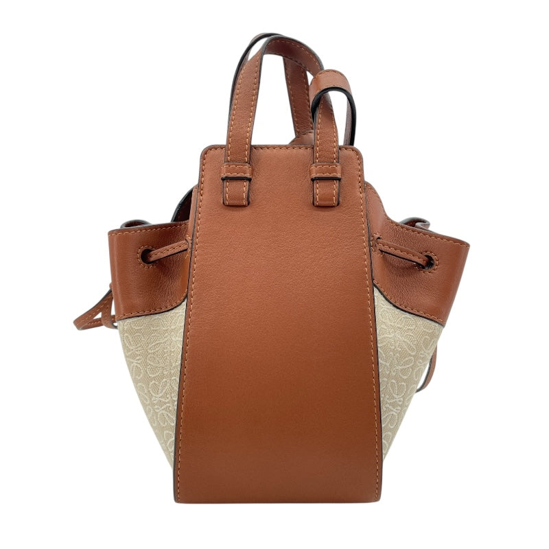 ロエベ LOEWE ハンモック ドローストリングスバッグ ミニ A538V07X11 ブラウン アナグラムジャガード レディース ショルダーバッグ