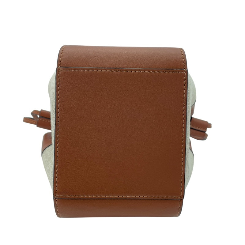 ロエベ LOEWE ハンモック ドローストリングスバッグ ミニ A538V07X11 ブラウン アナグラムジャガード レディース ショルダーバッグ