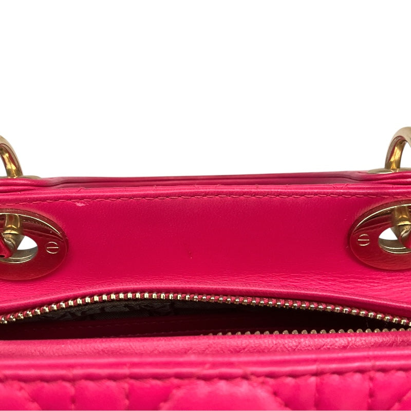 クリスチャン・ディオール Christian Dior ﾚﾃﾞｨﾃﾞｨｵｰﾙ ﾐﾃﾞｨｱﾑ ピンク ラムスキン レディース ショルダーバッグ