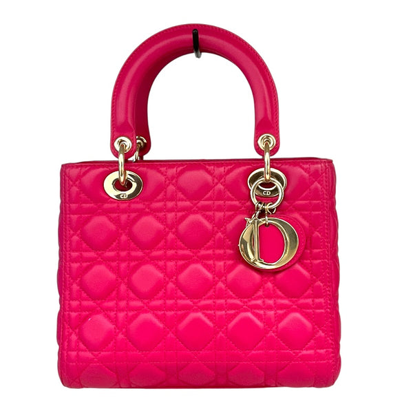 クリスチャン・ディオール Christian Dior ﾚﾃﾞｨﾃﾞｨｵｰﾙ ﾐﾃﾞｨｱﾑ ピンク ラムスキン レディース ショルダーバッグ