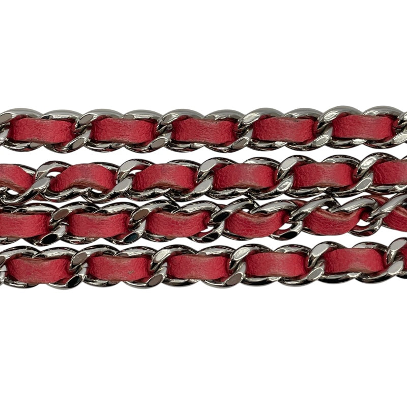 シャネル CHANEL ラウンドチェーンクラッチ AP0060 27番台 レッド ラム レディース ショルダーバッグ