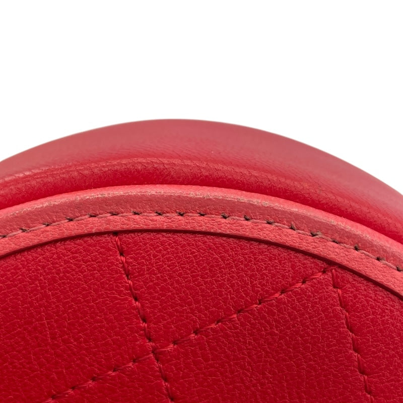 シャネル CHANEL ラウンドチェーンクラッチ AP0060 27番台 レッド ラム レディース ショルダーバッグ