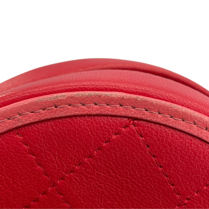 シャネル CHANEL ラウンドチェーンクラッチ AP0060 27番台 レッド ラム レディース ショルダーバッグ