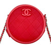 シャネル CHANEL ラウンドチェーンクラッチ AP0060 27番台 レッド ラム レディース ショルダーバッグ