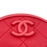 シャネル CHANEL ラウンドチェーンクラッチ AP0060 27番台 レッド ラム レディース ショルダーバッグ