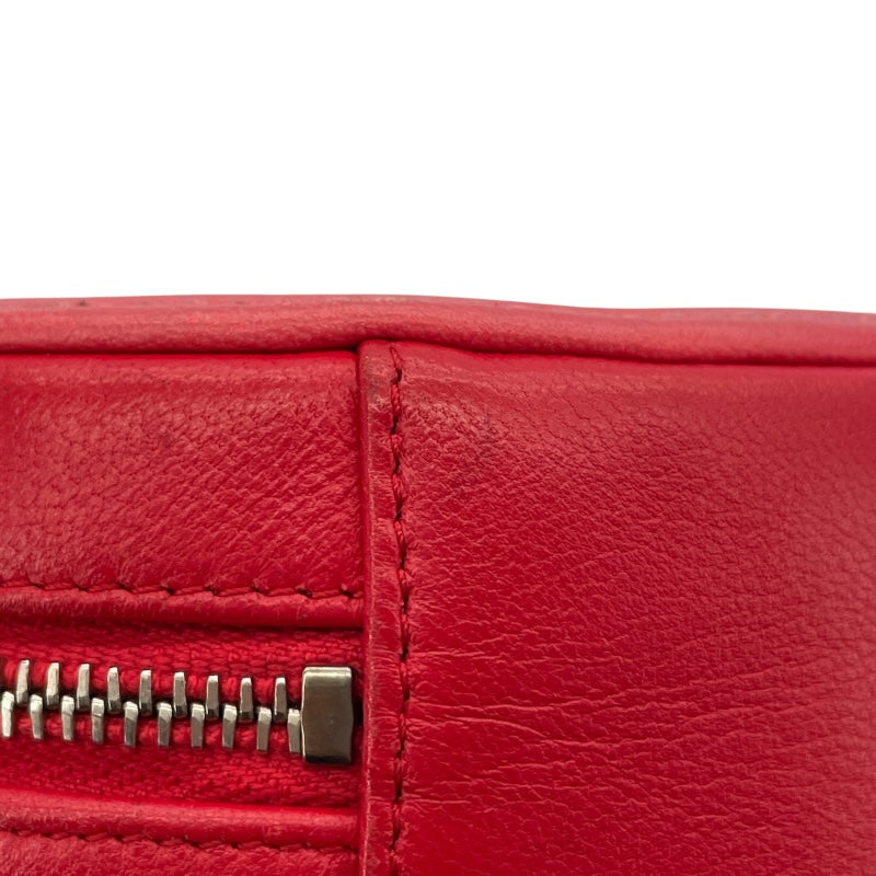 シャネル CHANEL ラウンドチェーンクラッチ AP0060 27番台 レッド ラム レディース ショルダーバッグ