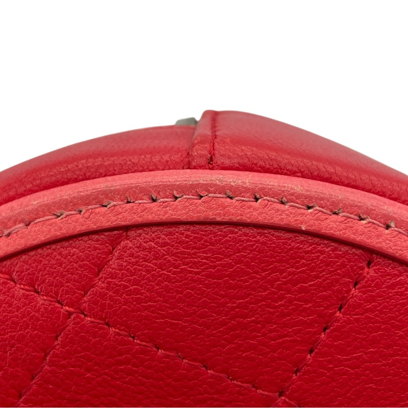 シャネル CHANEL ラウンドチェーンクラッチ AP0060 27番台 レッド ラム レディース ショルダーバッグ