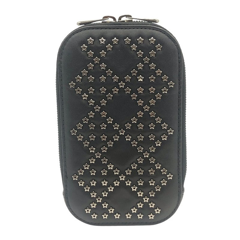 クリスチャン・ディオール Christian Dior フォンホルダー S0872BNHB ブラック×SV金具 レザー レディース ショルダーバッグ