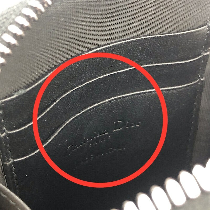 クリスチャン・ディオール Christian Dior フォンホルダー S0872BNHB ブラック×SV金具 レザー レディース ショルダーバッグ