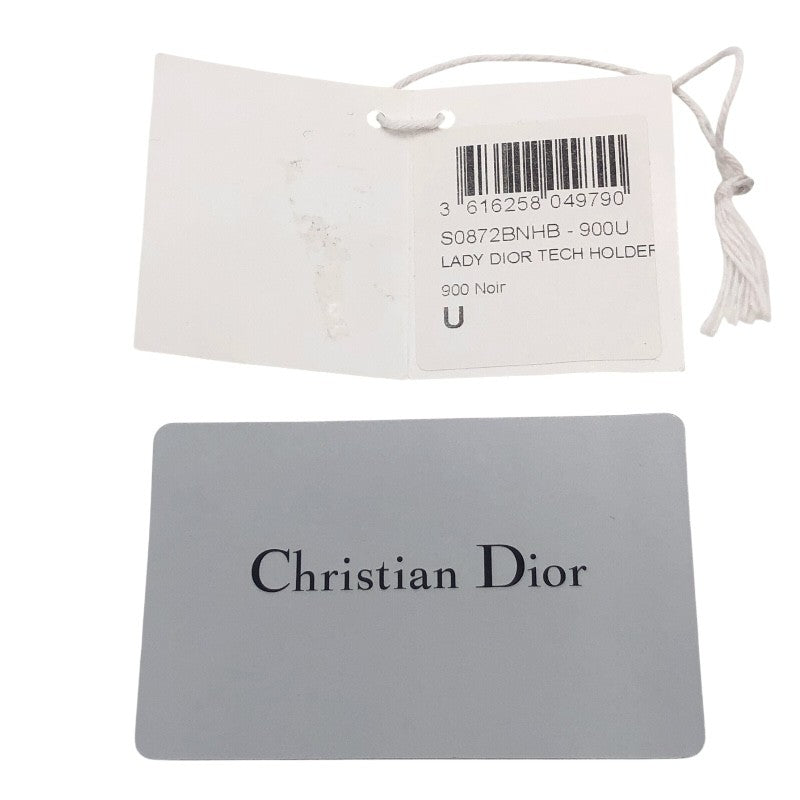 クリスチャン・ディオール Christian Dior フォンホルダー S0872BNHB ブラック×SV金具 レザー レディース ショルダーバッグ