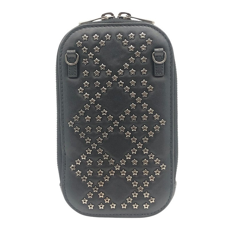 クリスチャン・ディオール Christian Dior フォンホルダー S0872BNHB ブラック×SV金具 レザー レディース ショルダーバッグ