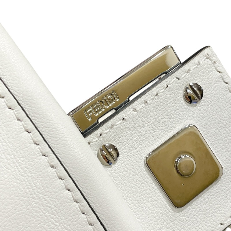 フェンディ FENDI バゲットバッグ MARC JACOBS 8BR600 ホワイト シルバー金具 カーフ レディース ハンドバッグ