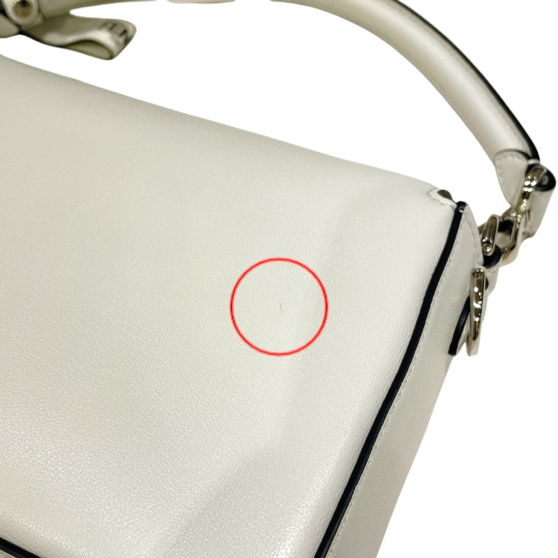 フェンディ FENDI バゲットバッグ MARC JACOBS 8BR600 ホワイト シルバー金具 カーフ レディース ハンドバッグ