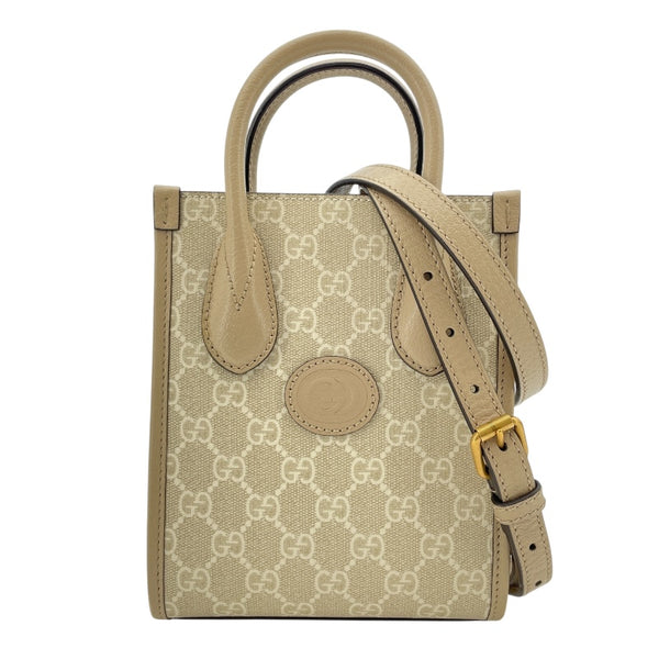 グッチ GUCCI ミニトート 671623 ベージュ GGスプリームキャンバス レディース トートバッグ