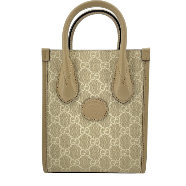 グッチ GUCCI ミニトート 671623 ベージュ GGスプリームキャンバス レディース トートバッグ