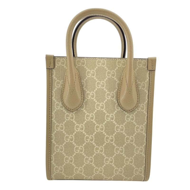 グッチ GUCCI ミニトート 671623 ベージュ GGスプリームキャンバス レディース トートバッグ