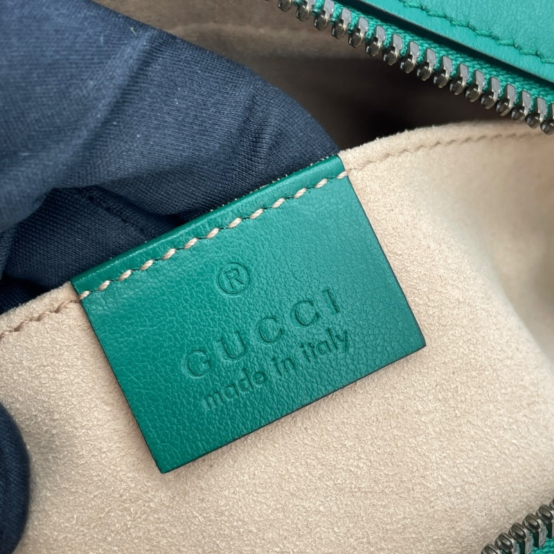 グッチ GUCCI GGマーモントキルティングスモールショルダーバッグ 447632 グリーン レザー レディース ショルダーバッグ