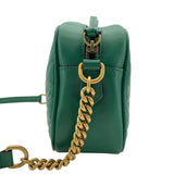 グッチ GUCCI GGマーモントキルティングスモールショルダーバッグ 447632 グリーン レザー レディース ショルダーバッグ