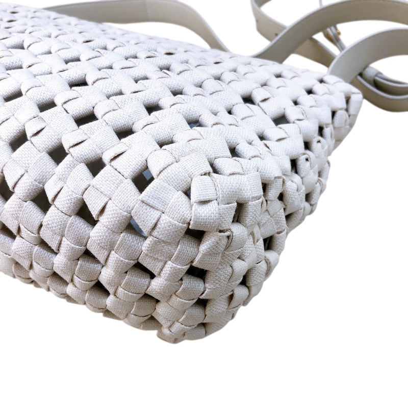 ボッテガ・ヴェネタ BOTTEGA VENETA ウィンドウ クロスボディバッグ 603162 アイボリー キャンバス レディース ショルダーバッグ