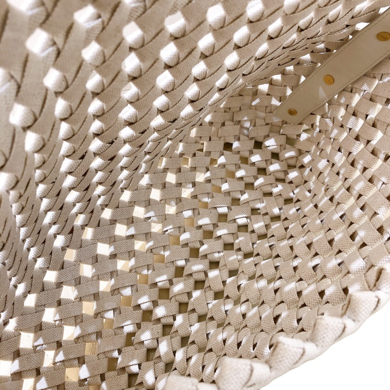 ボッテガ・ヴェネタ BOTTEGA VENETA ウィンドウ クロスボディバッグ 603162 アイボリー キャンバス レディース ショルダーバッグ