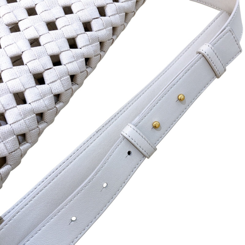 ボッテガ・ヴェネタ BOTTEGA VENETA ウィンドウ クロスボディバッグ 603162 アイボリー キャンバス レディース ショルダーバッグ