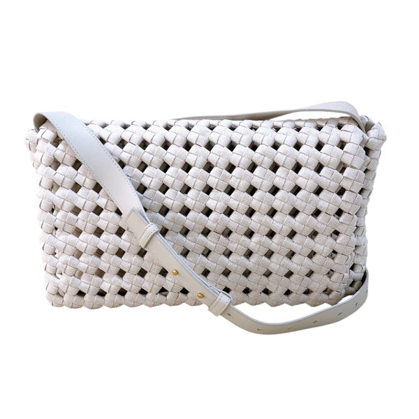 ボッテガ・ヴェネタ BOTTEGA VENETA ウィンドウ クロスボディバッグ 603162 アイボリー キャンバス レディース ショルダーバッグ