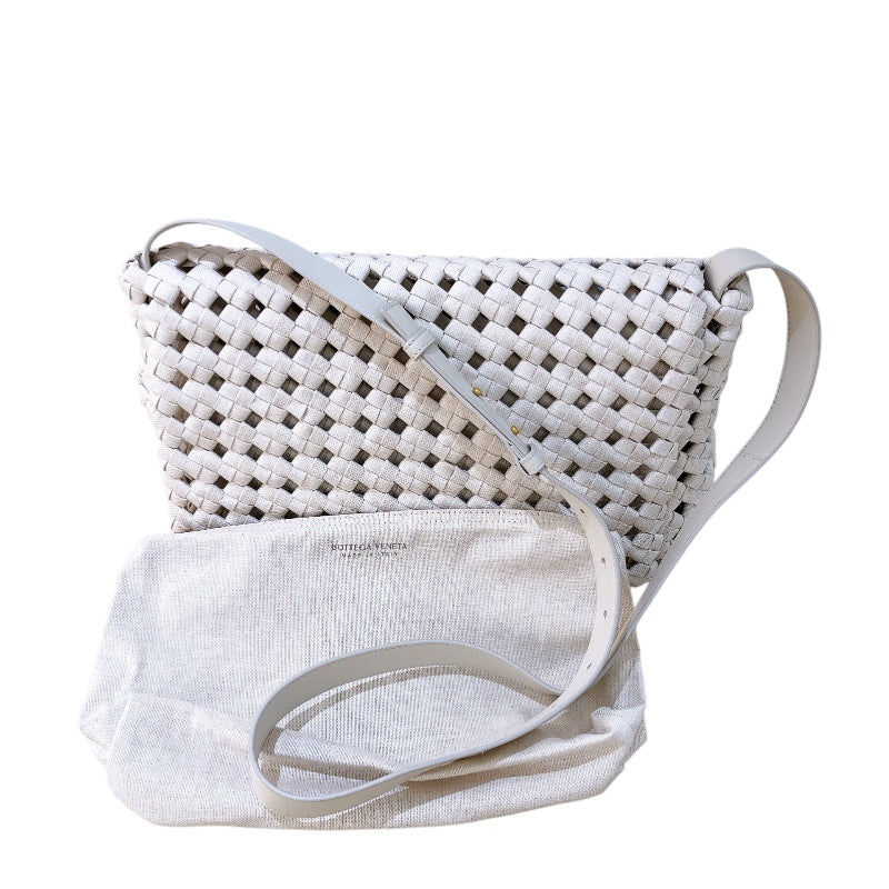 ボッテガ・ヴェネタ BOTTEGA VENETA ウィンドウ クロスボディバッグ 603162 アイボリー キャンバス レディース ショルダーバッグ