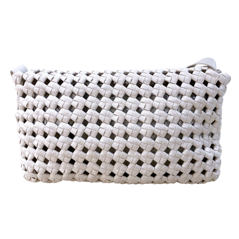 ボッテガ・ヴェネタ BOTTEGA VENETA ウィンドウ クロスボディバッグ 603162 アイボリー キャンバス レディース ショルダーバッグ