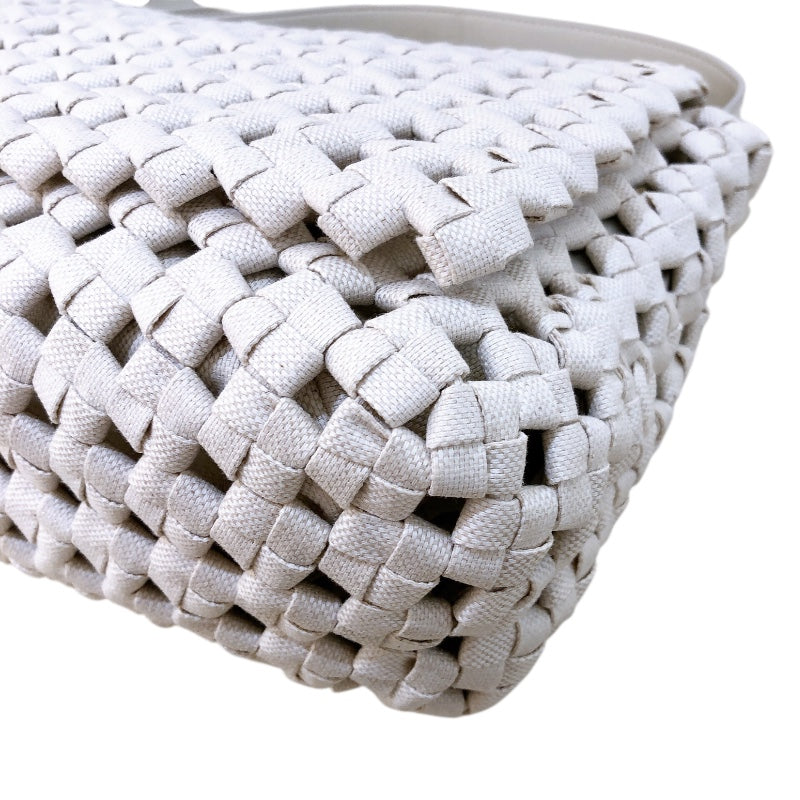 ボッテガ・ヴェネタ BOTTEGA VENETA ウィンドウ クロスボディバッグ 603162 アイボリー キャンバス レディース ショルダーバッグ