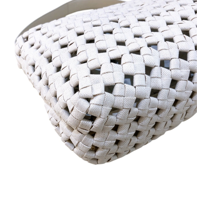 ボッテガ・ヴェネタ BOTTEGA VENETA ウィンドウ クロスボディバッグ 603162 アイボリー キャンバス レディース ショルダーバッグ